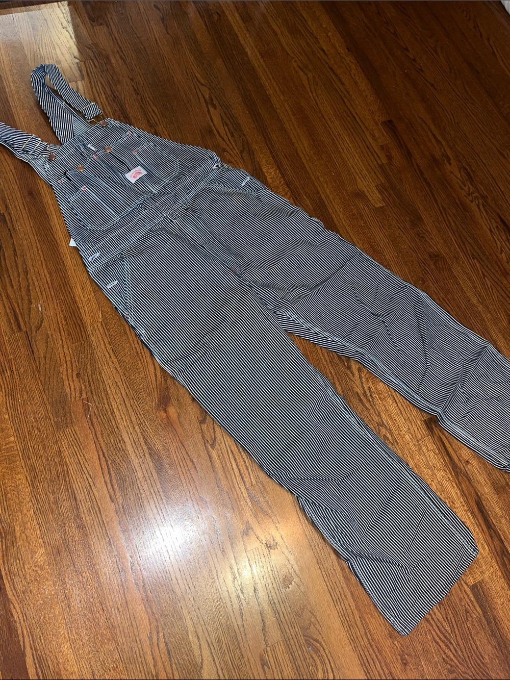 Round House Hickory Stripe Overalls 32x30